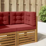 Perna pentru canapea de exterior 3 pcs bordo Poliester GartenMobel Dekor