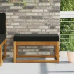 Perna de Șezut pentru Exterior Negru 80 x 40 x 8 cm GartenMobel Dekor