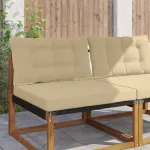 Perna pentru canapea de exterior 2 pcs Bej Poliester GartenMobel Dekor
