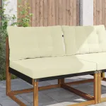 Perna pentru canapea de exterior 2 pcs Crem Poliester GartenMobel Dekor