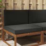 Perna pentru canapea de exterior 2 pcs Negru Poliester GartenMobel Dekor