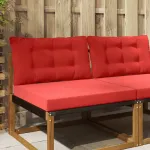 Perna pentru canapea de exterior 2 pcs Roșu Poliester GartenMobel Dekor