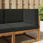 Perna pentru canapea de exterior 3 pcs Negru Poliester GartenMobel Dekor