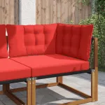Perna pentru canapea de exterior 3 pcs Roșu Poliester GartenMobel Dekor