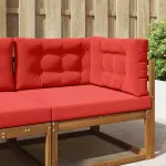 Perna pentru canapea de exterior 3 pcs Roșu Poliester GartenMobel Dekor