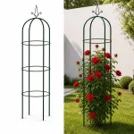 Pergola metalica pentru plante cataratoare, verde, 197x40 cm, montaj usor