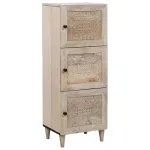 Bufet Alb 40 x 33 x 110 cm Lemn masiv de mango GartenMobel Dekor