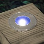 Lampa Solara LED tip Spot Incastrabila in Podea sau Pavaj, Diametru 8.5cm, Rezistenta la Trafic