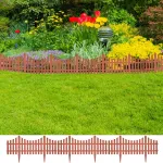 Pachet 17 buc Bordura Gardulet Decorativ Plastic 10m pentru Gazon sau Flori, Dimensiuni 1000x32cm, Imitatie Lemn Maro
