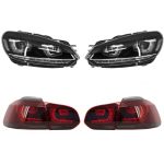 Faruri LED VW Golf 6 VI (2008-2013) Design Golf 7 3D U Design Semnal LED Dinamic cu Stopuri LED R20 Performance AutoTuning