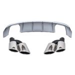 Difuzor Bara Spate cu Ornamente toba Audi A3 8V Facelift Sedan Convertible (2016-2019) S3 Design Bara S Line Performance AutoTuning