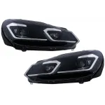 Faruri LED VW Golf 6 VI (2008-2013) Facelift G7.5 Look Silver Semnalizare Secventiala Performance AutoTuning