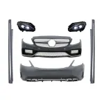 Pachet Exterior Complet si Faruri Full LED Mercedes Clasa C W205 Sedan (2014-2018) C63 Design Performance AutoTuning