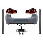 Bara Spate cu Sistem de Evacuare si Stopuri Full LED VW Golf 6 VI (2008-2013) R20 Look Semnalizare Dinamica Performance AutoTuning