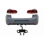 Bara Spate cu Sistem de Evacuare si Stopuri Full LED VW Golf 6 VI (2008-2013) R20 Design Rosu Fumuriu cu Semnal Dinamic Performance AutoTuning