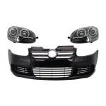 Bara Fata cu Faruri VW Golf V 5 (2003-2007) Jetta (2005-2010) R32 Look Negru Lucios Performance AutoTuning