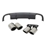 Difuzor Bara Spate cu Ornamente Evacuare AUDI A4 B9 8W Sedan/Avant (2016-2018) S4 Design pentru Bara Standard Gri Performance AutoTuning