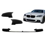 Prelungire Bara Fata cu Capace Oglinzi BMW Seria 5 F10 F11 (2015-2017) M-Performance Design Negru Lucios Performance AutoTuning