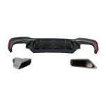 Difuzor Bara Spate cu Tobe Ornamente Crom BMW Seria 5 G30 G31 (2017+) M5 Design Performance AutoTuning