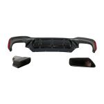 Difuzor Bara Spate cu Tobe Ornamente Negre BMW Seria 5 G30 G31 (2017+) M5 Design Performance AutoTuning