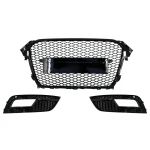 Grila Centrala cu Grile Proiector AUDI A4 B8 Facelift (2012-2015) RS Design Negru Lucios Performance AutoTuning