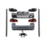 Pachet Complet Exterior VW Golf VI 6 MK6 (2008-2013) R20 Look cu Faruri LED si Stopuri Full LED Semnal Secvential Dinamic + Sistem de evacuare Performance AutoTuning