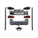 Pachet Complet Exterior VW Golf VI 6 MK6 (2008-2013) R20 Look cu Faruri LED si Stopuri Full LED Semnal Secvential Dinamic + Sistem de evacuare Performance AutoTuning