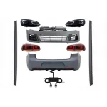 Pachet Complet Exterior VW Golf VI 6 MK6 (2008-2013) R20 Look cu Faruri LED si Stopuri Full LED Semnal Secvential Dinamic + Sistem de evacuare Performance AutoTuning