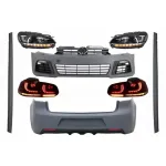 Pachet Complet Exterior VW Golf VI 6 MK6 (2008-2013) R20 Look cu Faruri LED si Stopuri Full LED Semnal Secvential Dinamic Performance AutoTuning