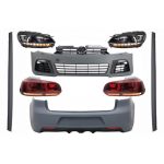 Pachet Complet Exterior VW Golf VI 6 MK6 (2008-2013) R20 Look cu Faruri LED si Stopuri Full LED Semnal Secvential Dinamic Performance AutoTuning
