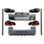 Pachet Complet Exterior VW Golf VI 6 MK6 (2008-2013) R20 Look cu Faruri LED si Stopuri Full LED Semnal Secvential Dinamic Performance AutoTuning