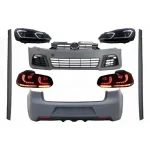 Pachet Complet Exterior VW Golf VI 6 MK6 (2008-2013) R20 Look cu Faruri LED si Stopuri Full LED Semnal Secvential Dinamic Performance AutoTuning