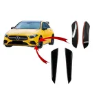 Kit Ornamente bara fata flapsuri MERCEDES A-Class W177 V177 (04.2018-up) A35 Design Negru Performance AutoTuning