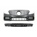 Bara Fata Completa cu Difuzor si Ornamente Evacuare Mercedes C-Class W205 S205 AMG Sport Line (2014-2020) C63S Design Performance AutoTuning