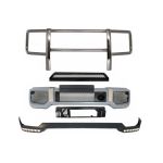 Bara Fata cu Extensie LED DRL Prelungire superioara si BullBar Bare Protectie Mercedes G-Class W463 (1989-2017) G65 Design Performance AutoTuning