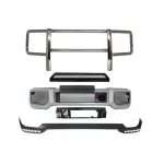 Bara Fata cu Extensie LED DRL Prelungire superioara si BullBar Bare Protectie Mercedes G-Class W463 (1989-2017) G65 Design Performance AutoTuning