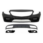 Bara Fata fara grila centrala & Difuzor cu Ornamente Evacuare Mercedes C-Class W205 S205 (2014-2018) C63 Design Performance AutoTuning