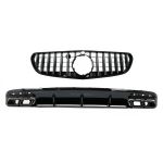 Difuzor Bara Spate cu Ornamente evacuare Negre si Grila Centrala Mercedes S-Class C217 Coupe (2018-2020) S63 Facelift Design Performance AutoTuning