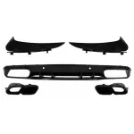 Difuzor Bara Spate si Ornamente Bara Spate Flapsuri MERCEDES C-Class C205 A205 Coupe Cabriolet (2014-2019) Facelift C63S Design Negru Performance AutoTuning