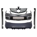 Pachet Exterior cu Grila Centrala Negru Lucios Mercedes C-Class W204 (2007-2014) Facelift C63 GT-R Panamericana Design Performance AutoTuning