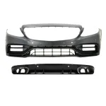 Bara Fata cu Difuzor Spate Mercedes C-Class A205 Cabriolet C205 Coupe (2014-2019) C63 Design Negru Performance AutoTuning