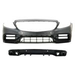 Bara Fata cu Difuzor Spate si ornamente evacuare Mercedes C-Class A205 C205 Coupe Cabriolet (2014-2019) C63 Design Negru Lucios Performance AutoTuning