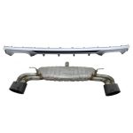 Difuzor Bara Spate cu Sistem de evacuare Negru AUDI A3 8V Facelift Hatchback Sportback (2016-2019) S3 Design pentru Bara Standard Performance AutoTuning