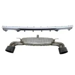Difuzor Bara Spate cu Sistem de evacuare Negru AUDI A3 8V Facelift Hatchback Sportback (2016-2019) S3 Design pentru Bara Standard Performance AutoTuning