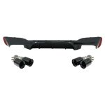 Difuzor Bara Spate Negru Lucios cu Tobe Ornamente Negru BMW Seria 5 G30 G31 (2017-2020) M5 Design Performance AutoTuning