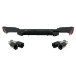 Difuzor Bara Spate Negru Lucios cu Tobe Ornamente Negru BMW Seria 5 G30 G31 (2017-2020) M5 Design Performance AutoTuning