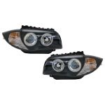 Faruri CCFL Angel Eyes BMW 1 Series E87/E81/E82/E88 (2004-2011) Negru Performance AutoTuning