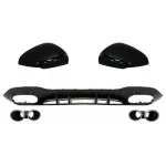 Difuzor Bara Spate cu Evacuari Crom Mercedes A-Class W177 Hatchback (05.2018-up) si Capace Oglinzi Performance AutoTuning