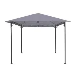 Pavilion pentru gradina/terasa, cadru metalic, gri, 3x3x2.55 m, Elena GartenVIP DiyLine