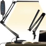 Lampa de birou 2 in 1, cu prindere masa, brat flexibil, 3 culori lumina, 10 niveluri, USB, negru, 3x37 cm, Izoxis GartenVIP DiyLine